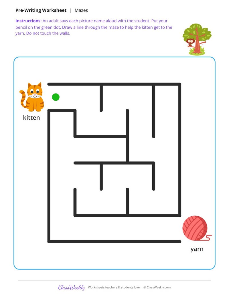 Kitten to the Yarn Maze
