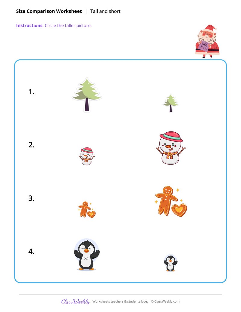 Size, tall and short - Christmas