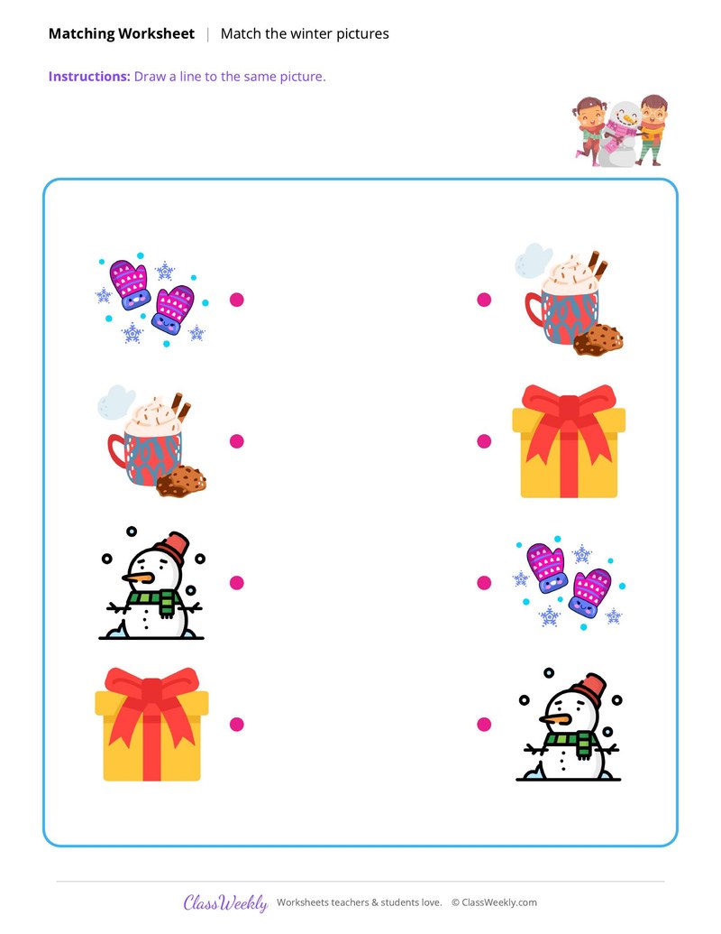 Matching, winter pictures