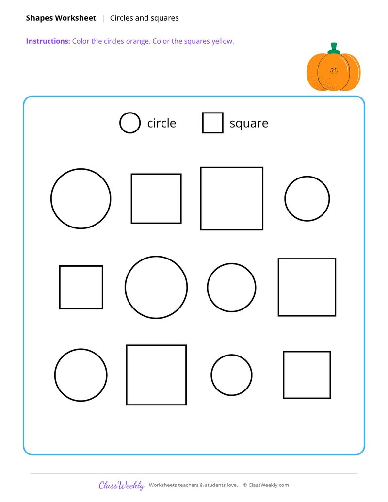 Shapes, circles and squares - Thanksgiving