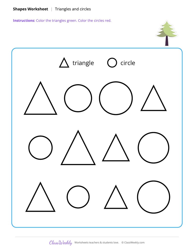Shapes, triangles and circles - Christmas