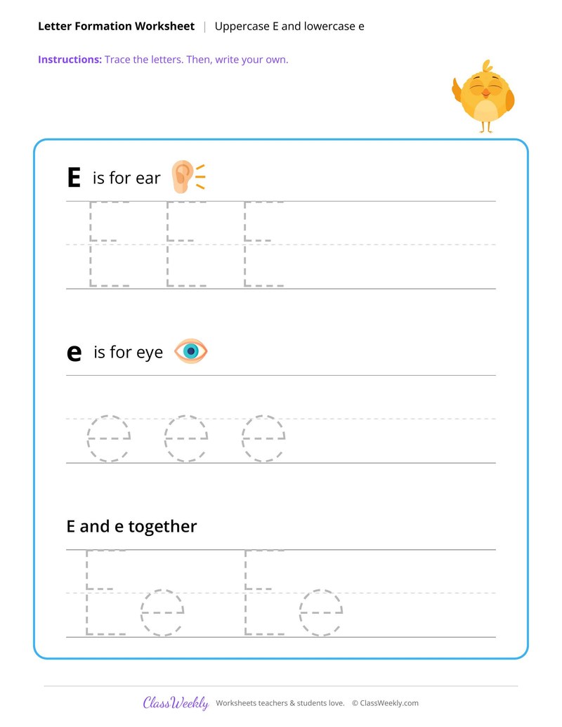 Uppercase E and Lowercase e