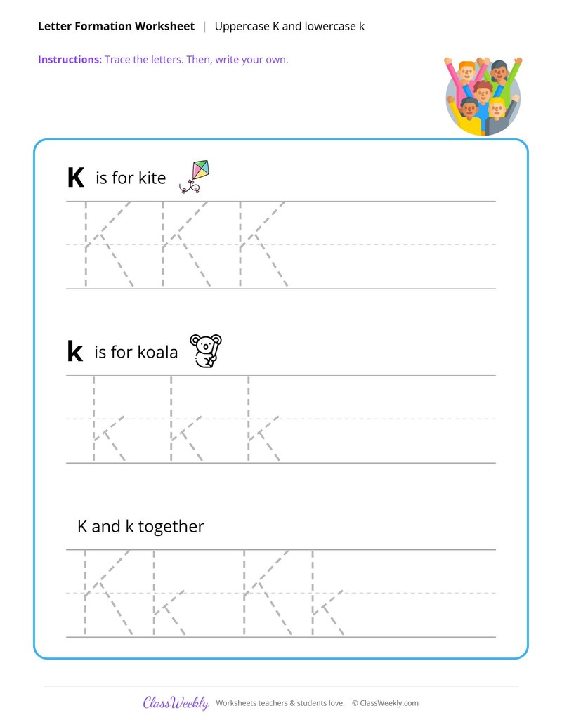 Uppercase K and Lowercase k - Diversity & World Cultures