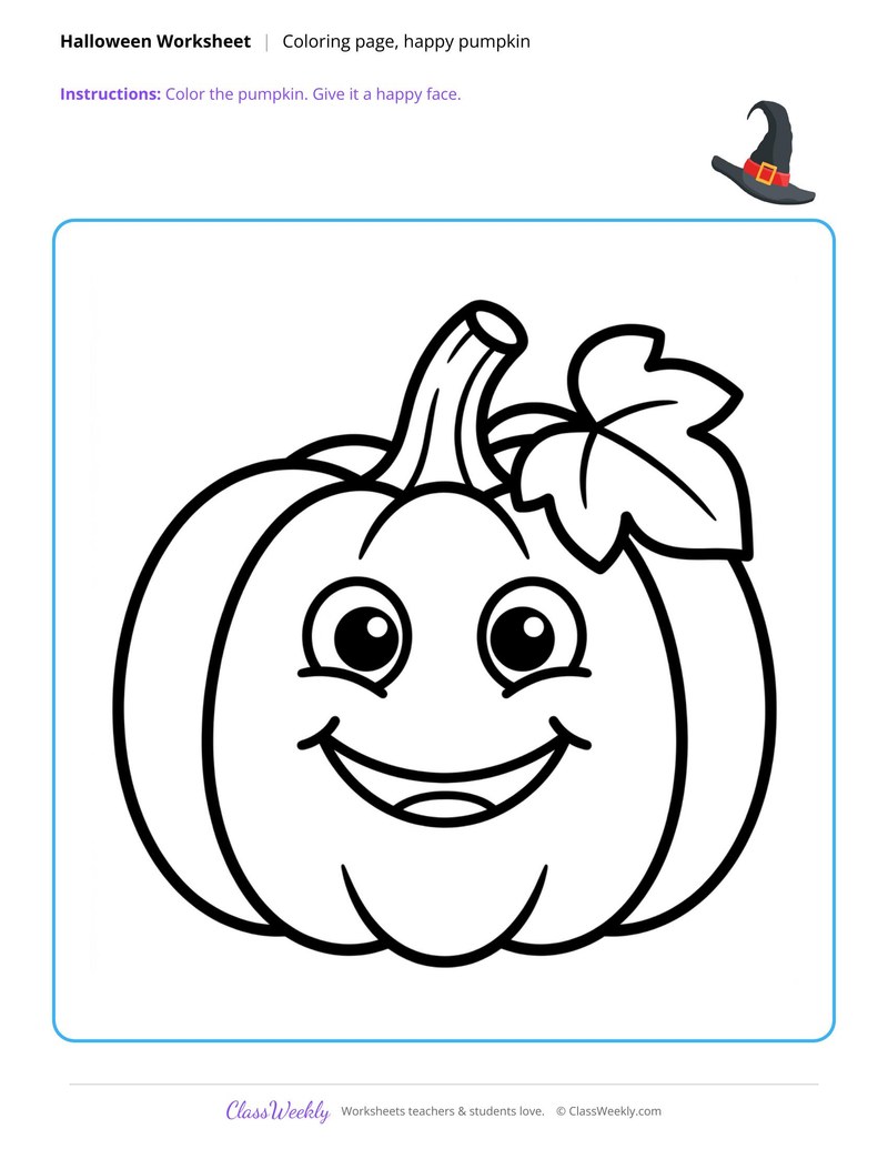 Happy Pumpkin Coloring Page