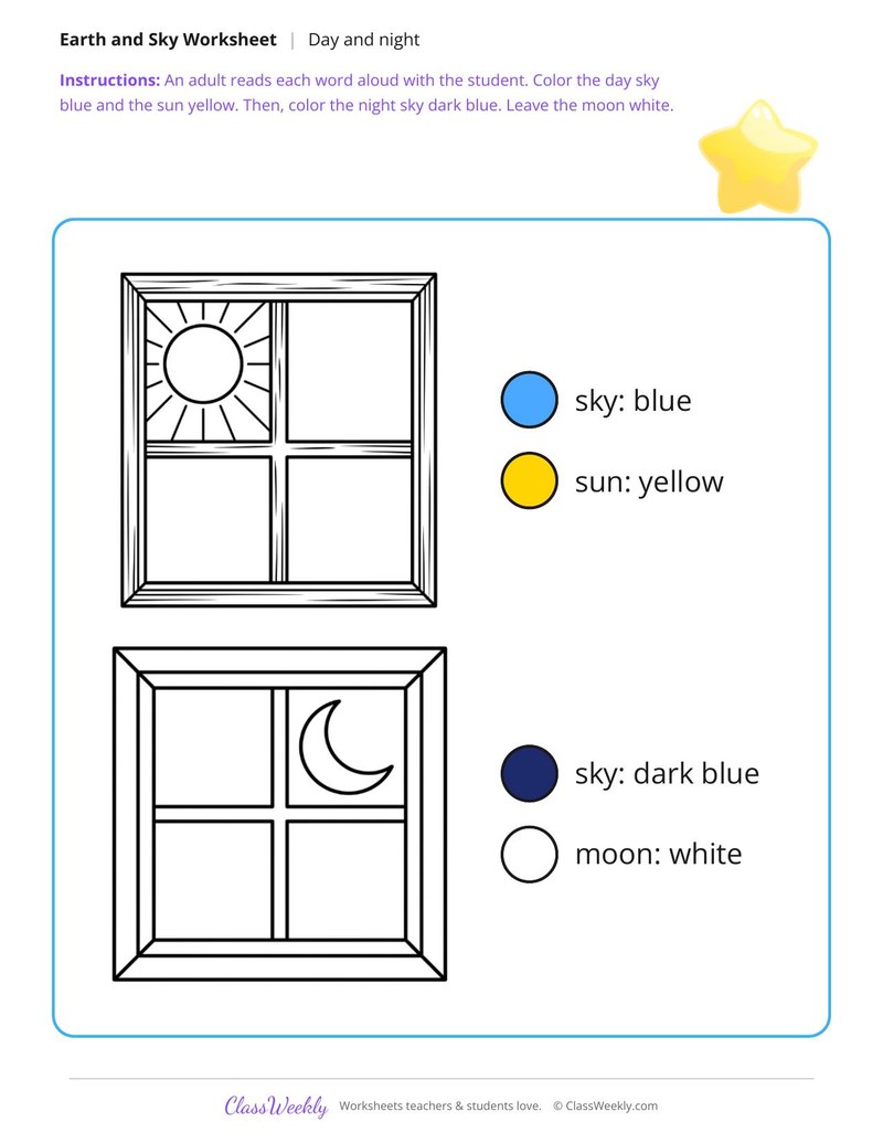Color the sky - Day and night