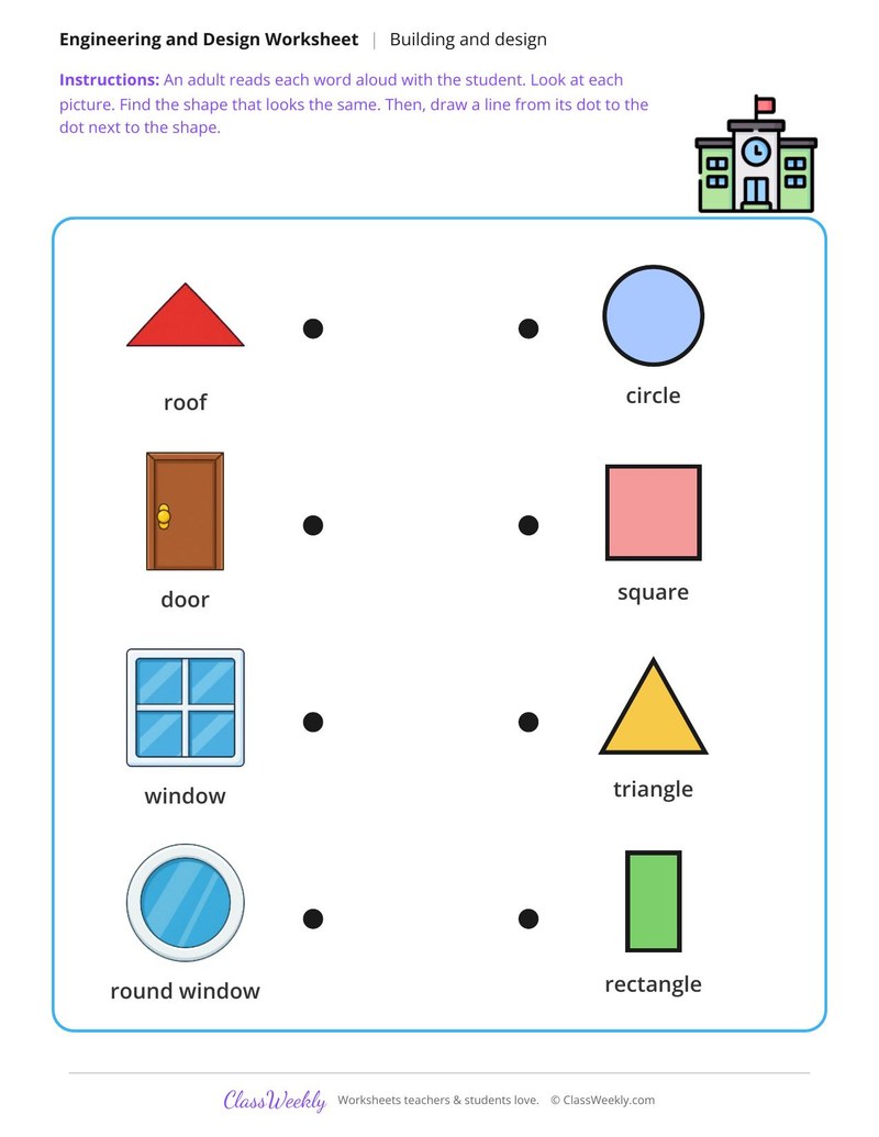 Match the shapes in the building