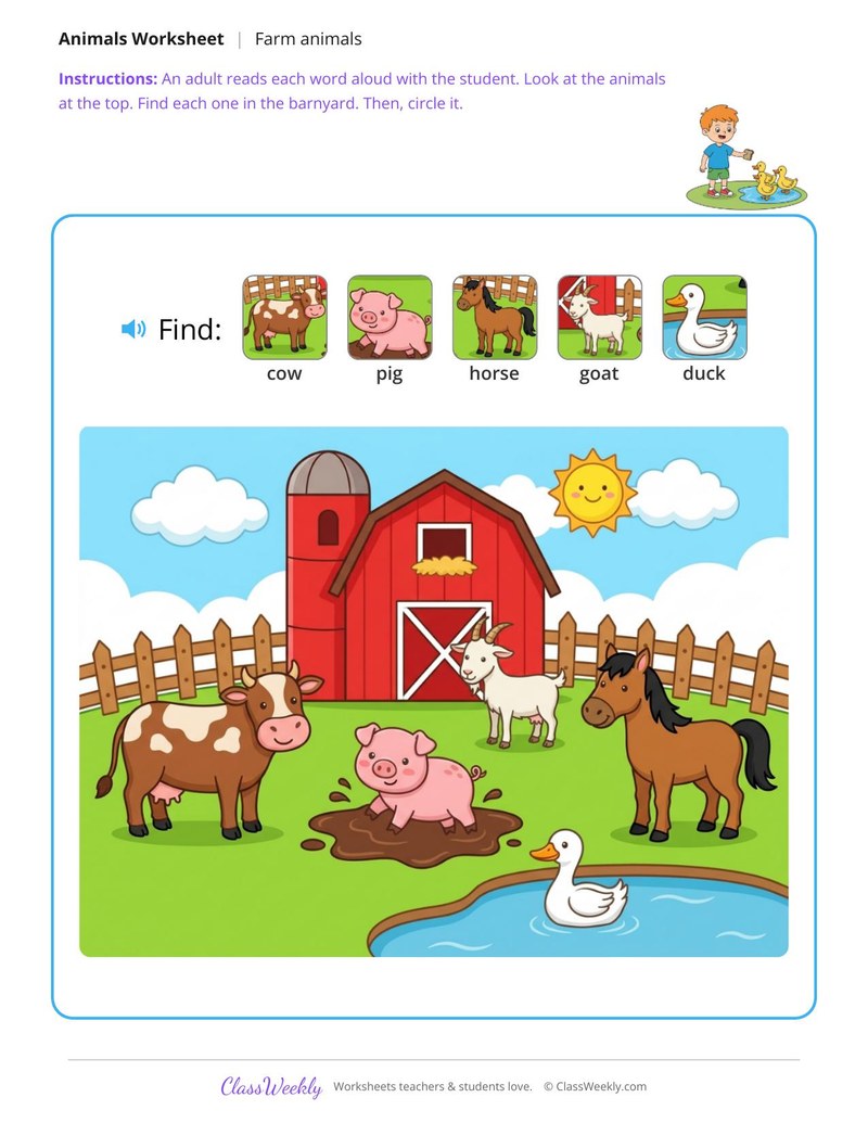Find the farm animals