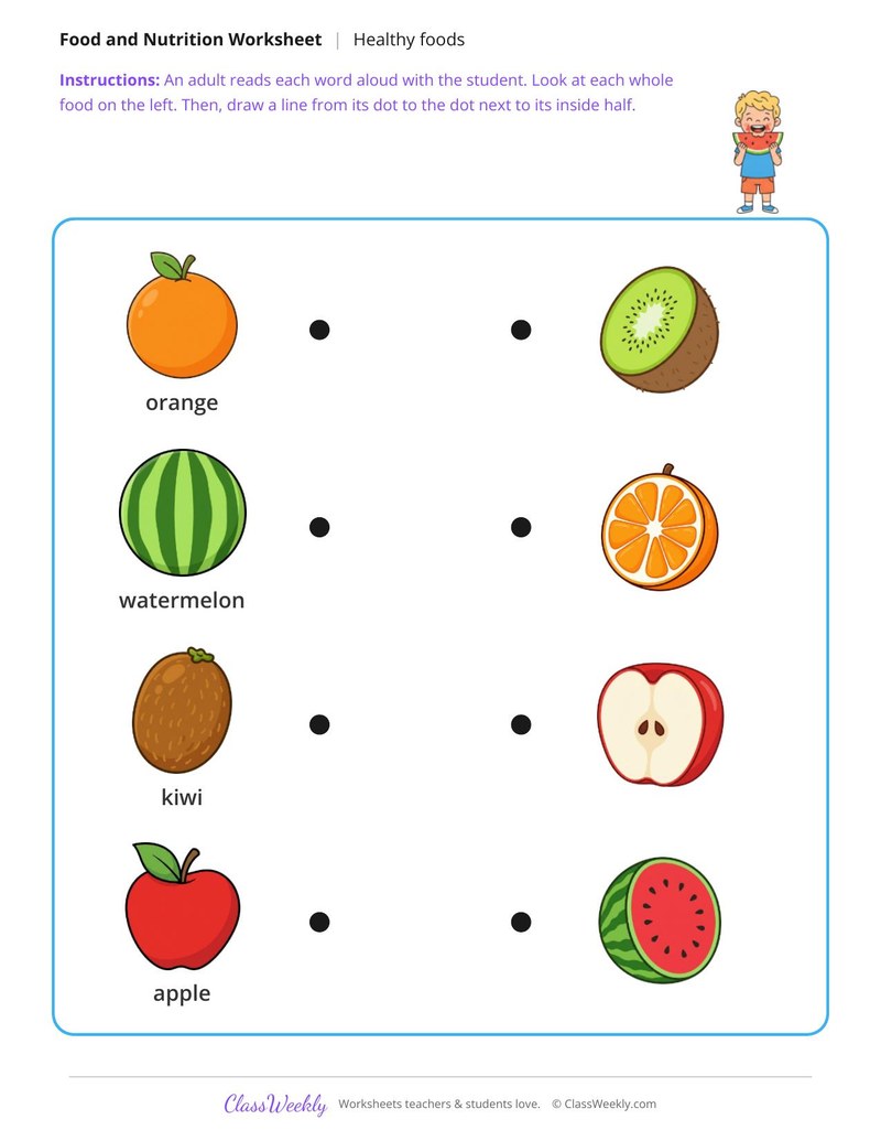 Match the food halves