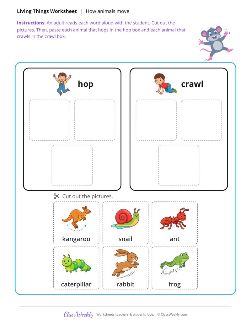 Hop or crawl - Animals