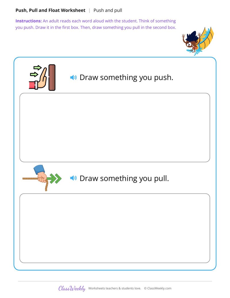Draw a push and a pull - Two boxes