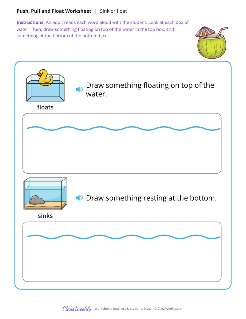 Draw it floating or sinking - Two tanks