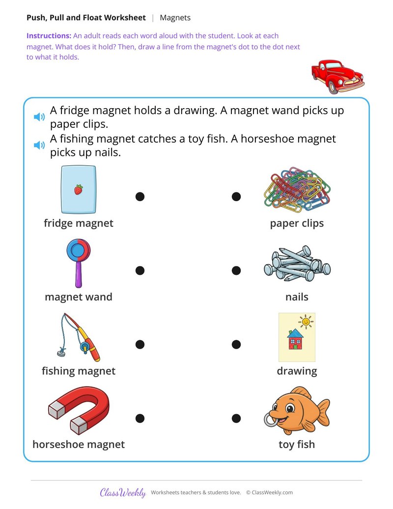 Match the magnet to what it holds - On the fridge