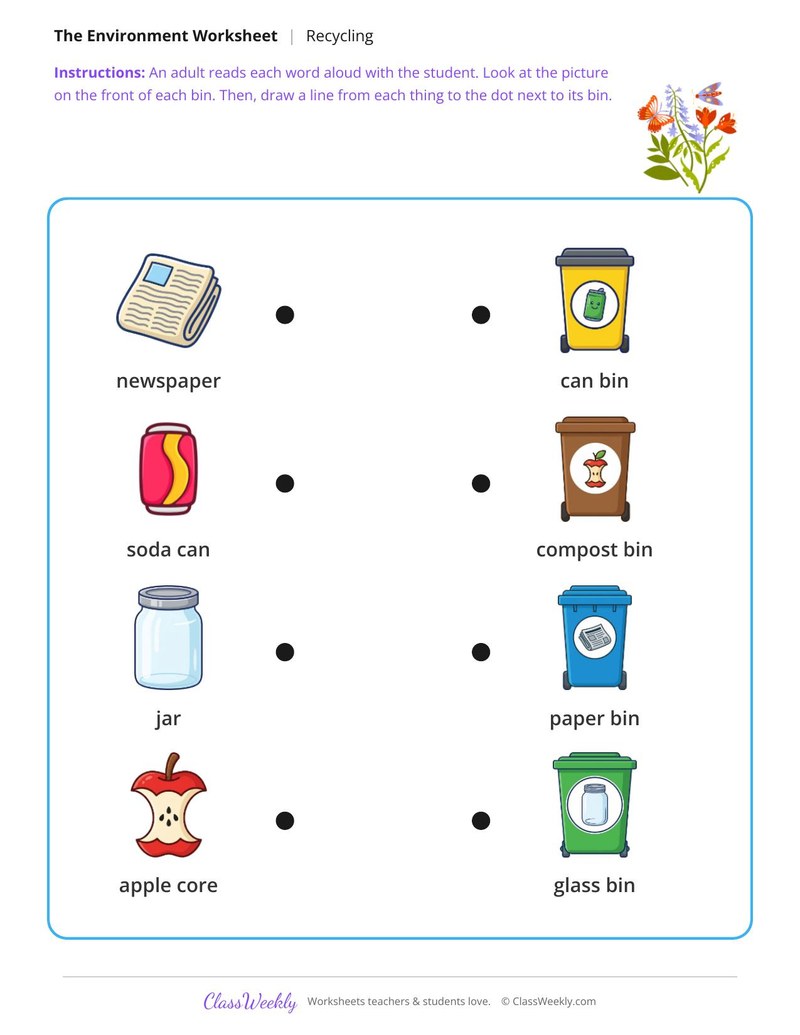 Match the item to its bin