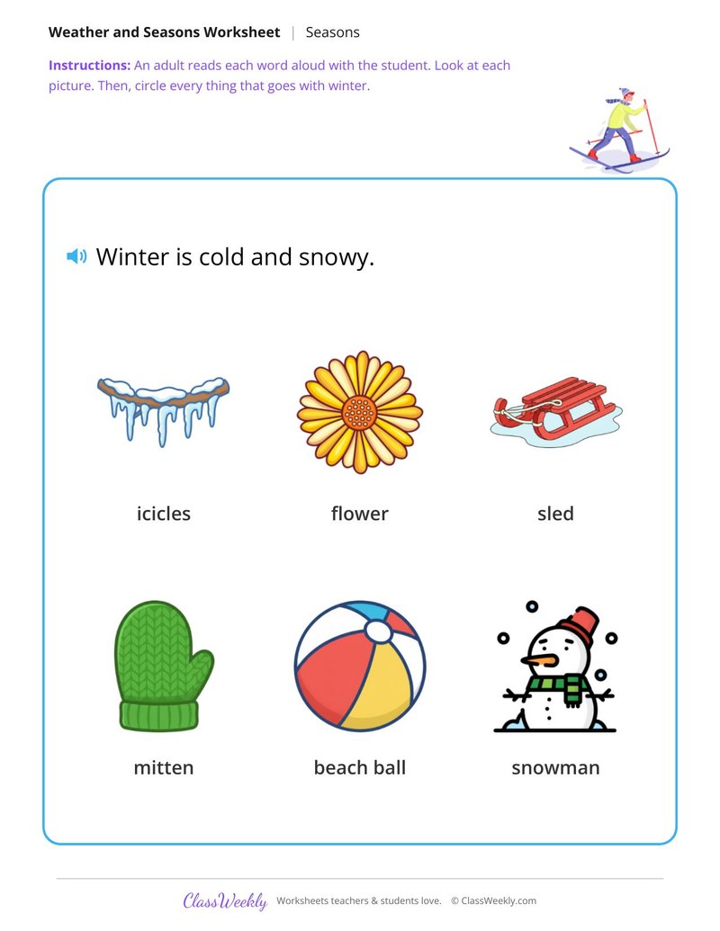 Circle the winter things - Winter
