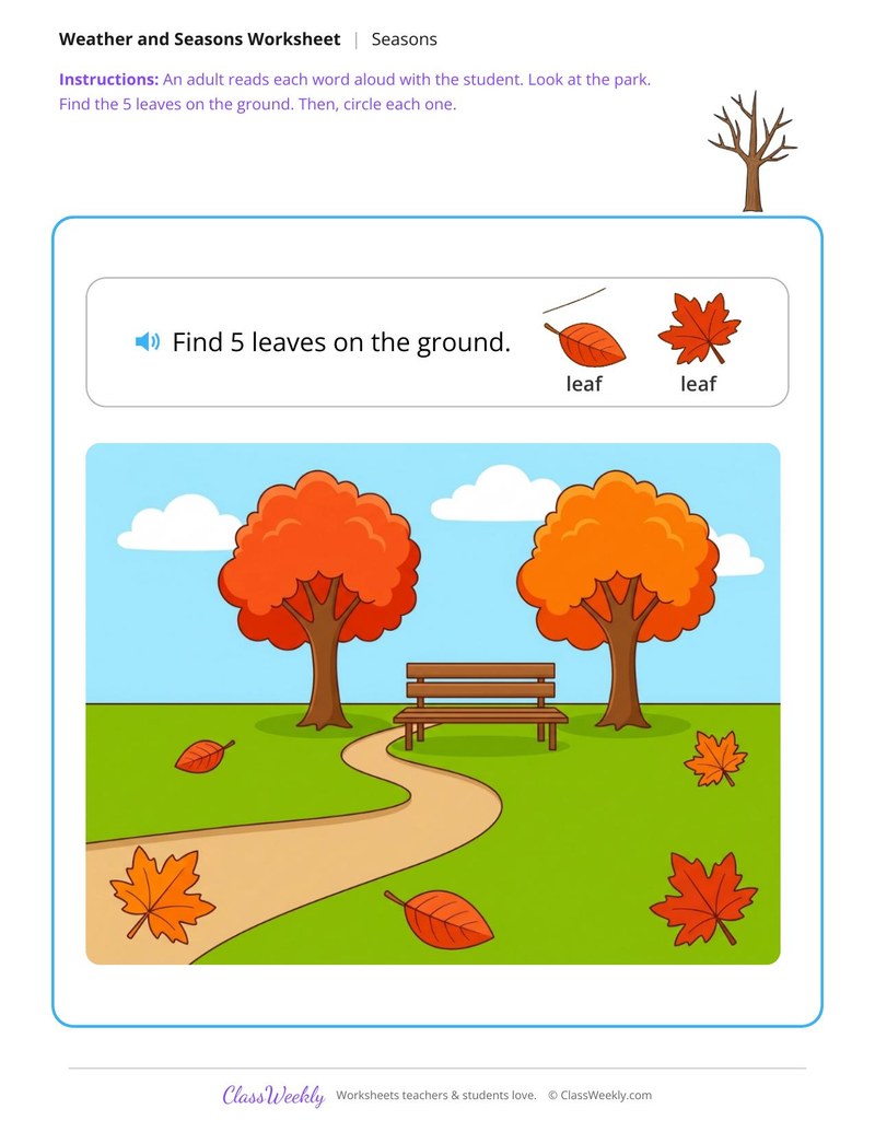 Find the fall leaves - In the park