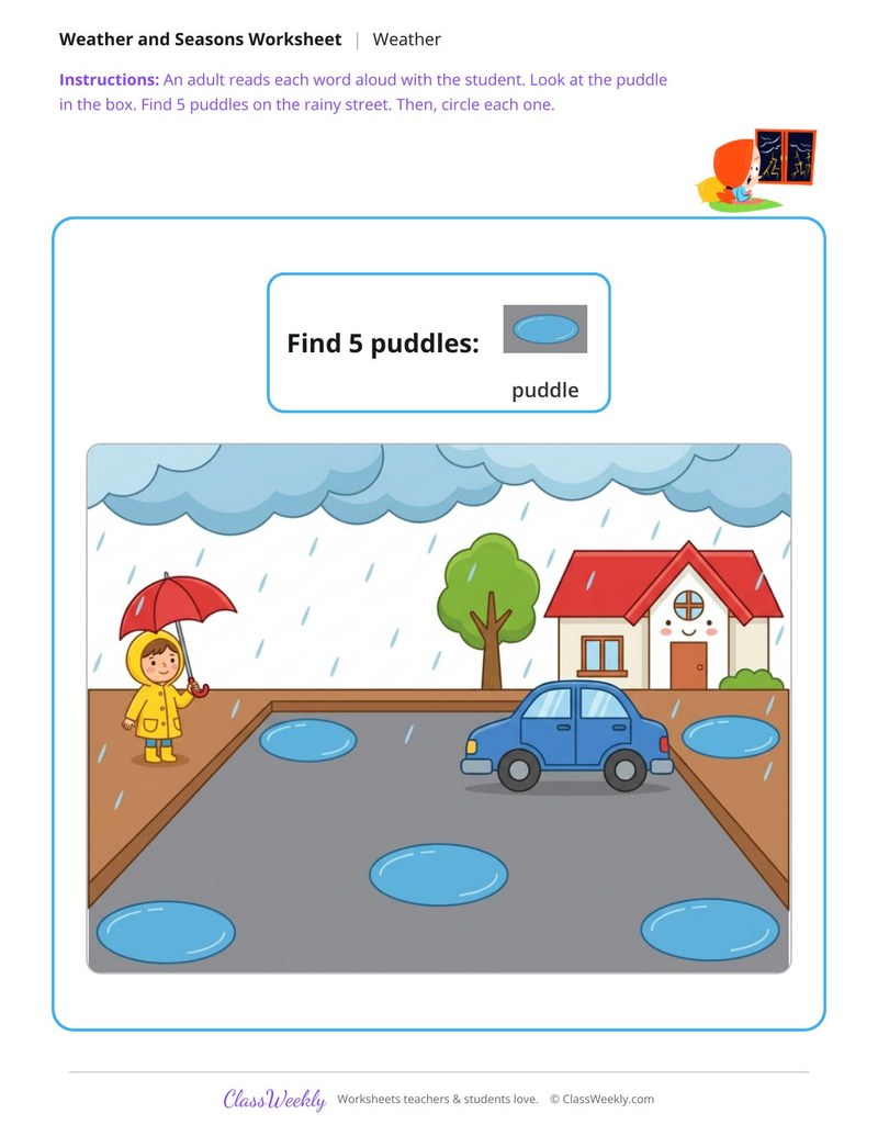 Find the puddles - Rainy day