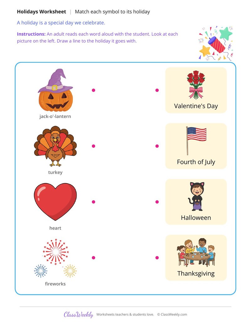 Match the Holiday to Its Symbol