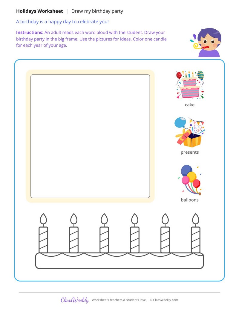 My Birthday Party Drawing