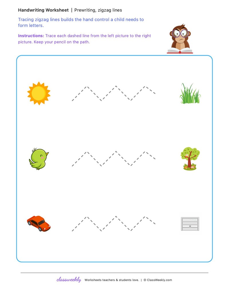 Zigzag lines, set 1
