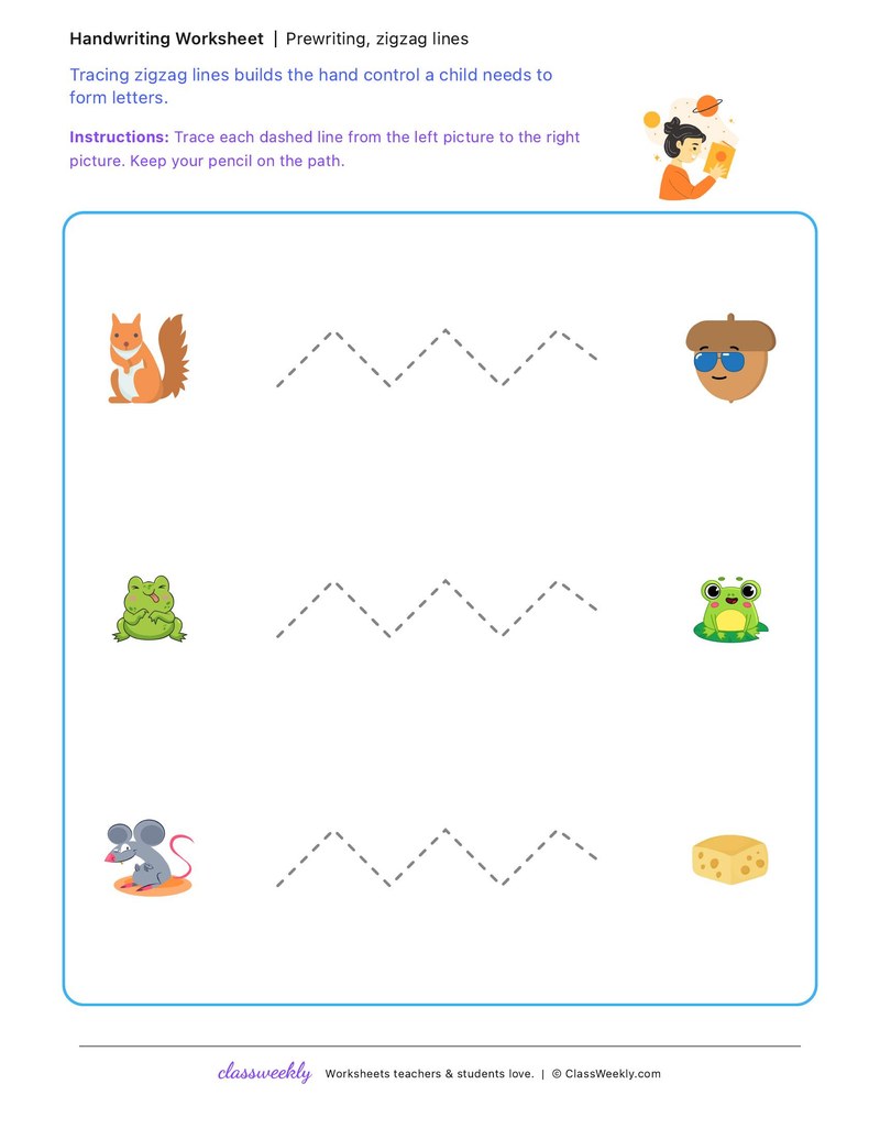 Zigzag lines, set 3