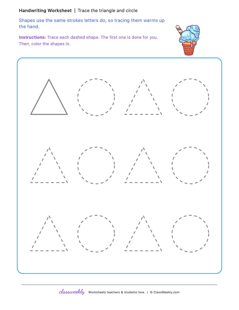 Triangle and circle