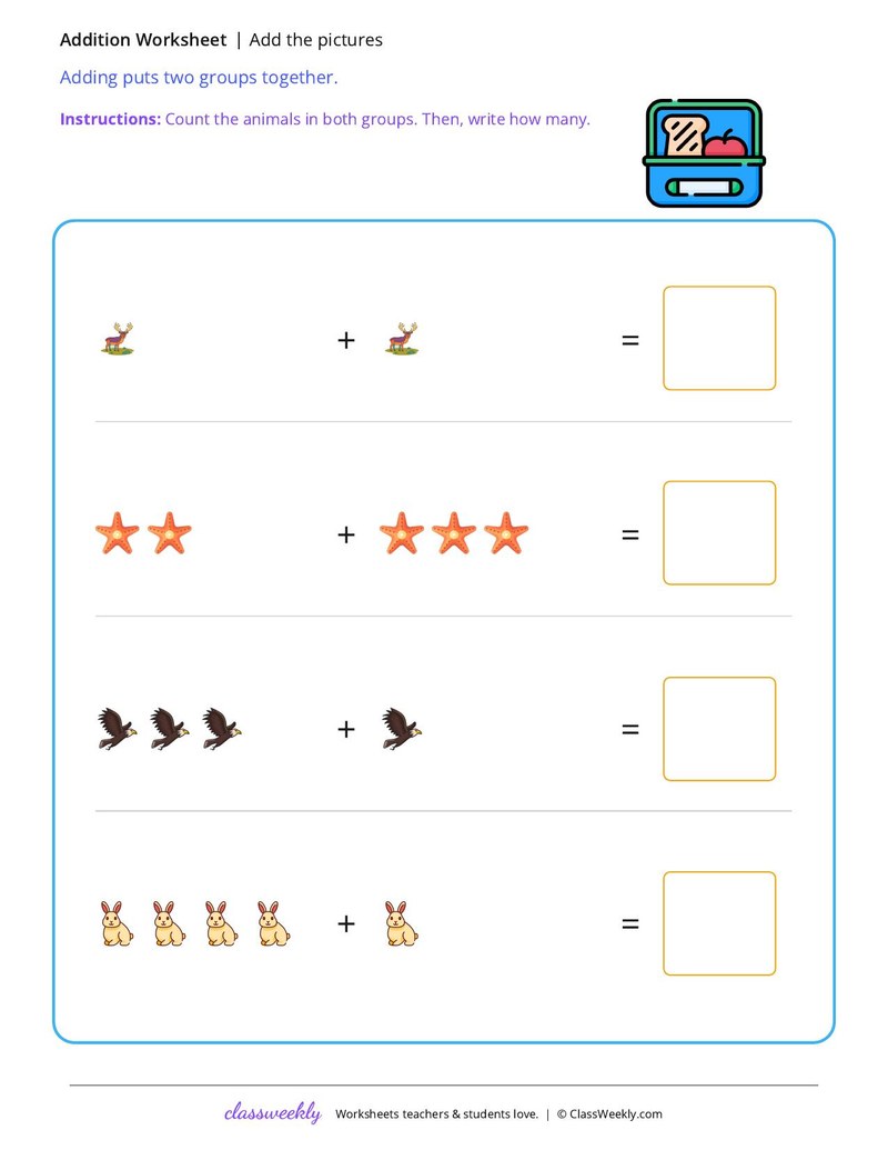 Add the pictures worksheet preview