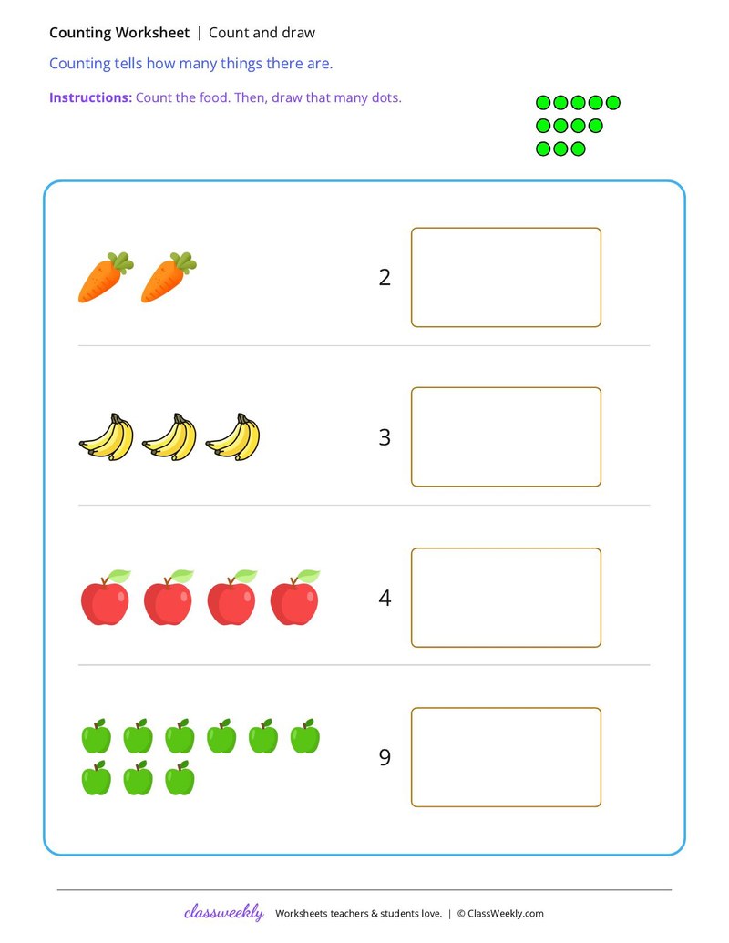 Count and draw worksheet preview