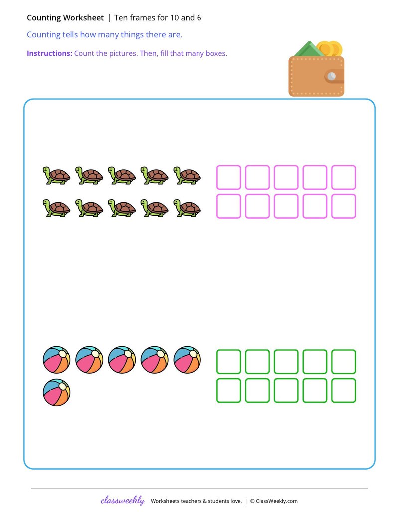 Ten frames for 10 and 6