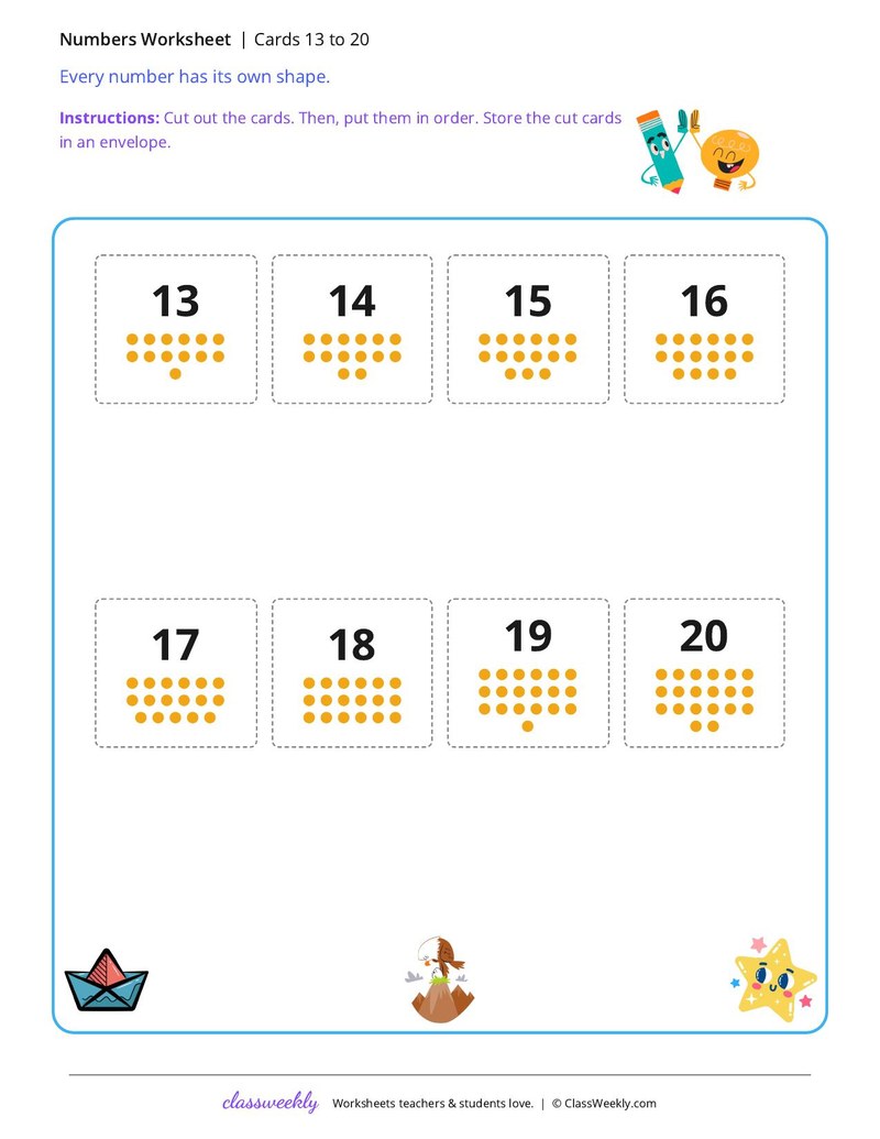 Cards 13 to 20