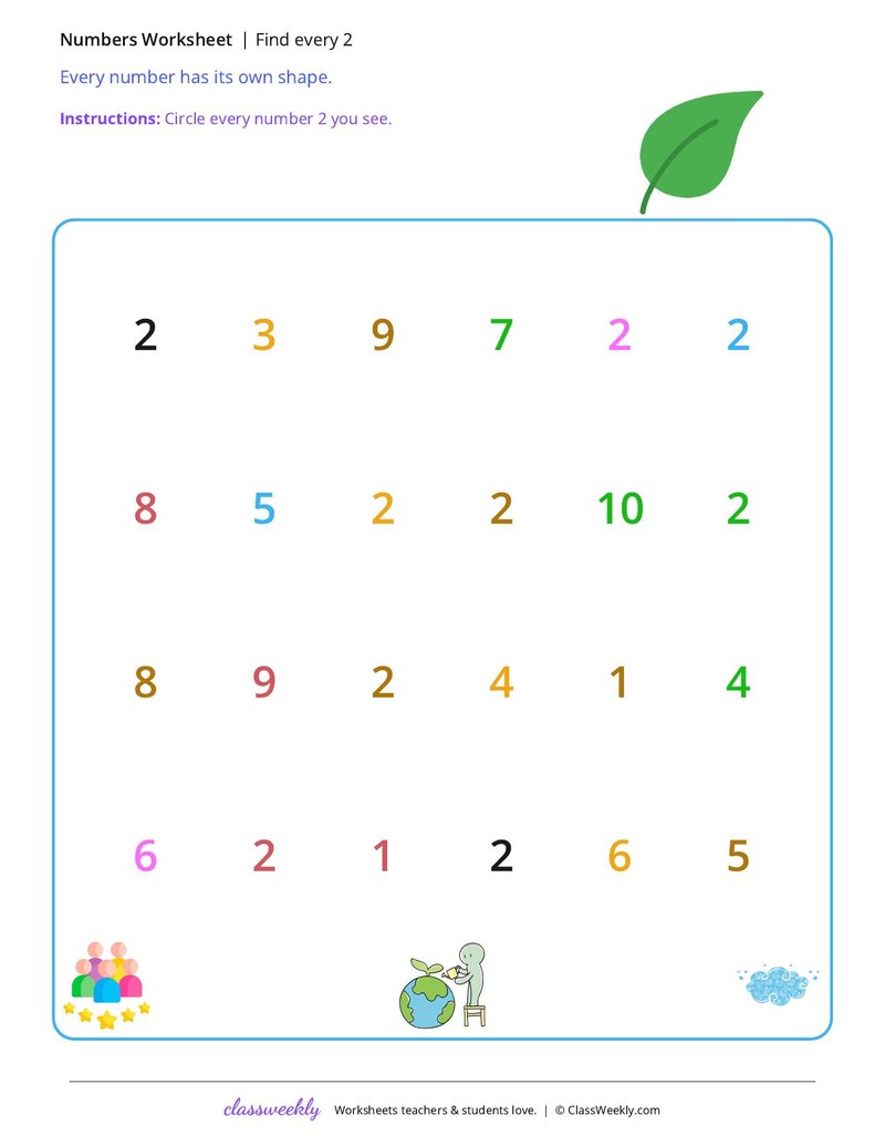 Find every 2 worksheet preview