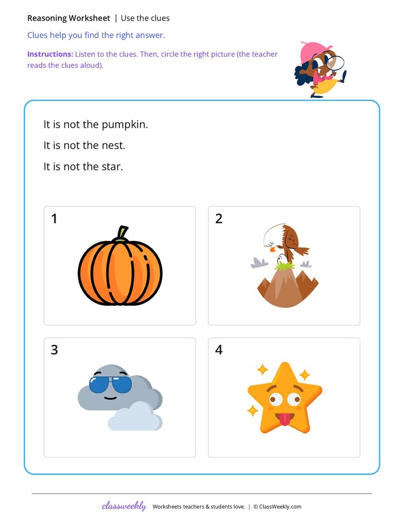 Use the clues worksheet preview