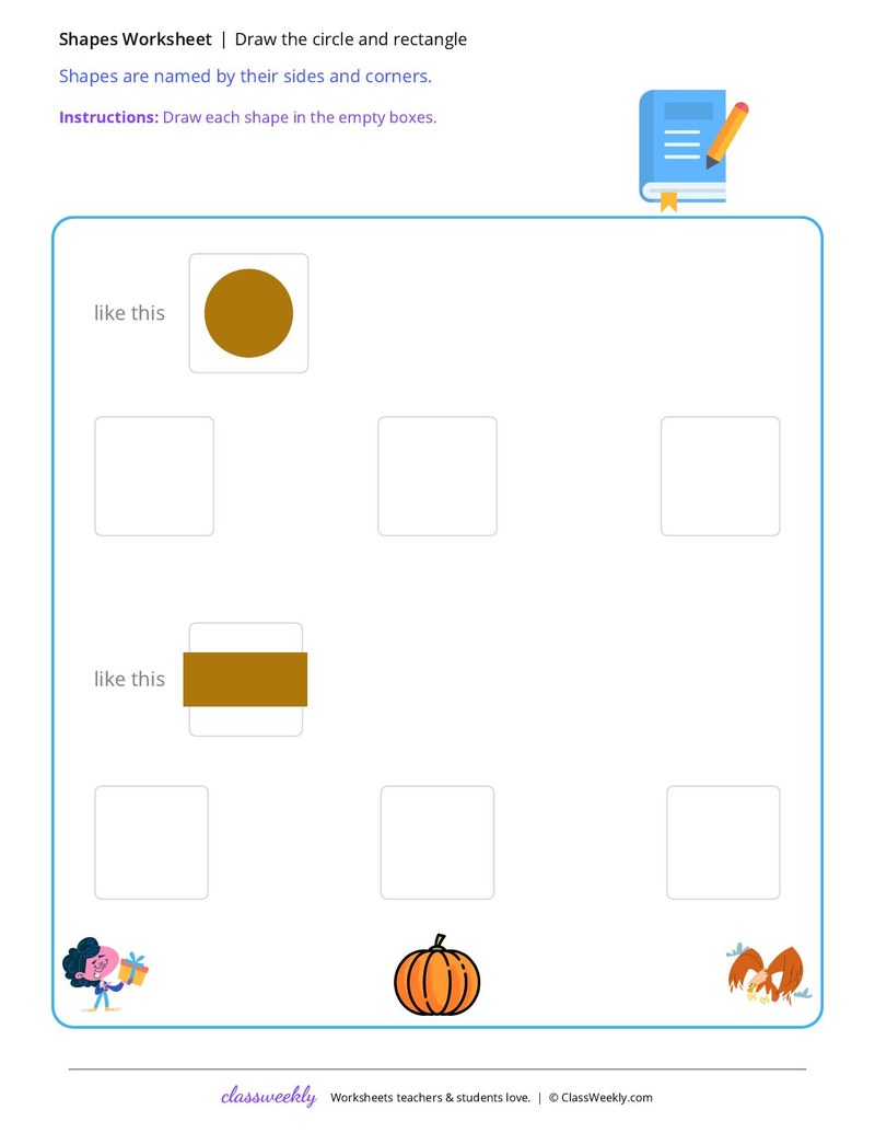 Draw the circle and rectangle