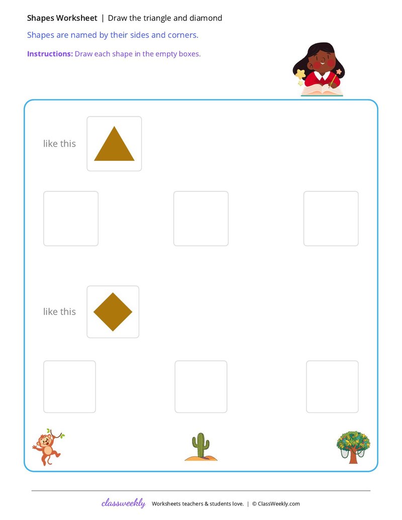 Draw the triangle and diamond