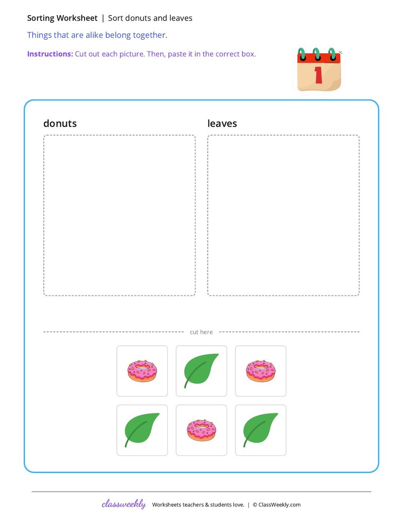 Sort donuts and leaves