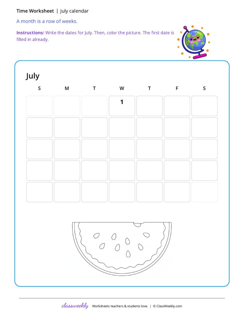 July calendar