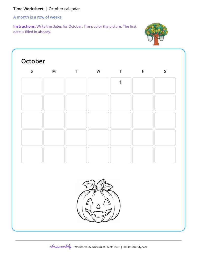 October calendar