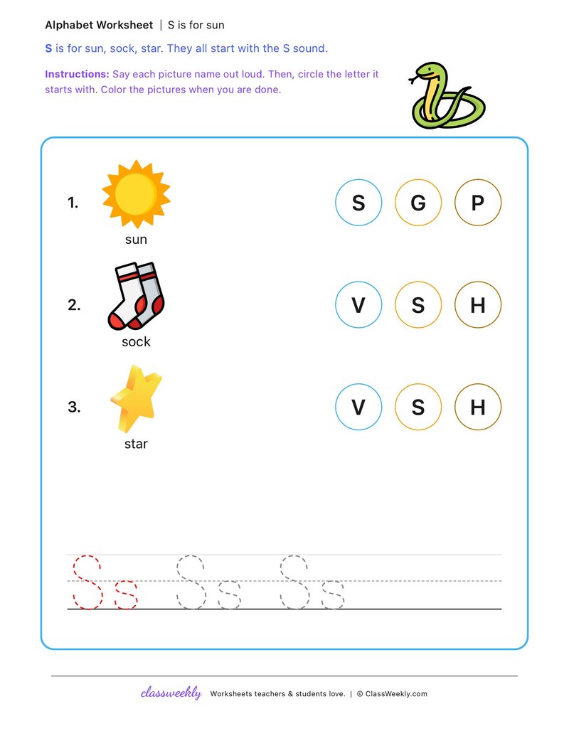 S is for sun