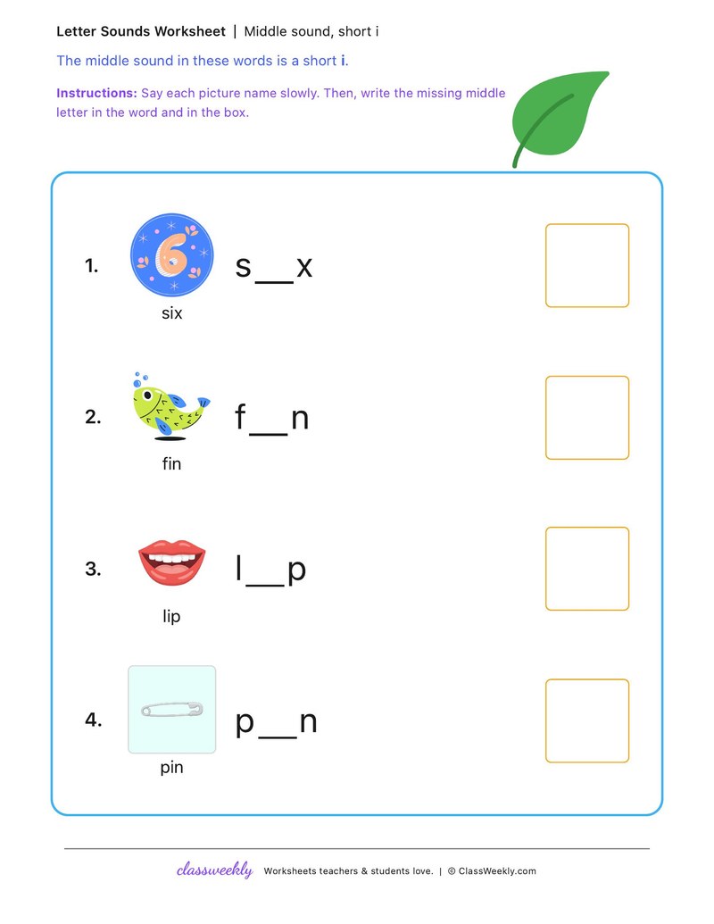 Short i, set 1