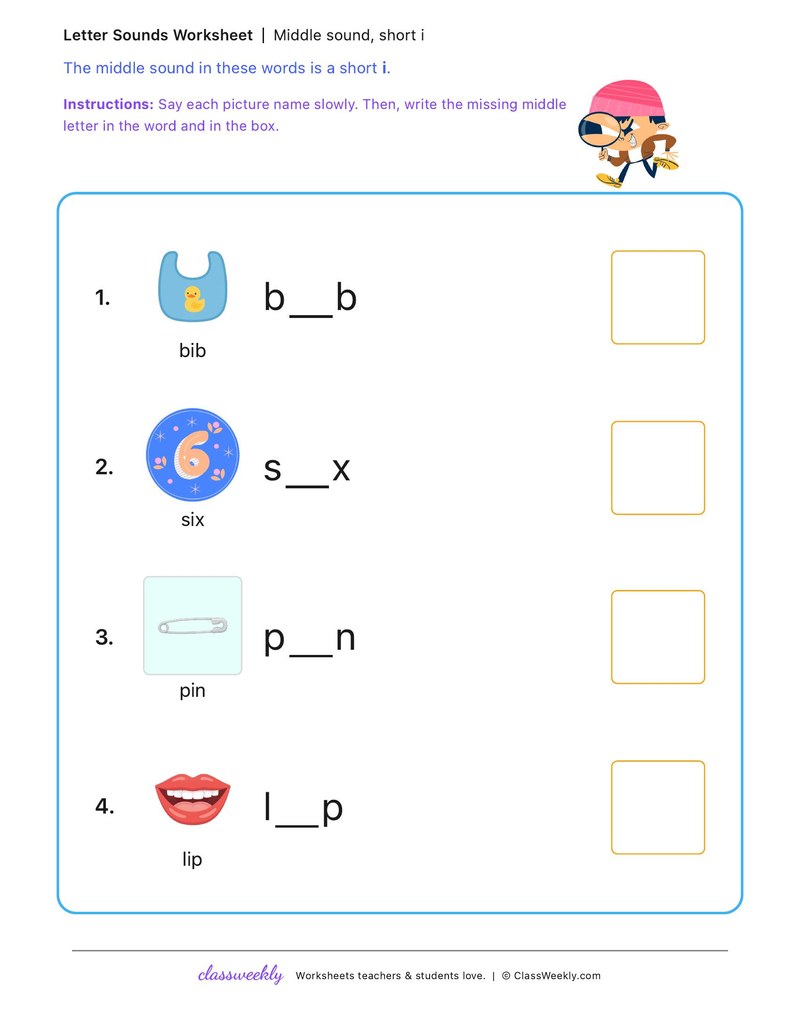 Short i, set 3
