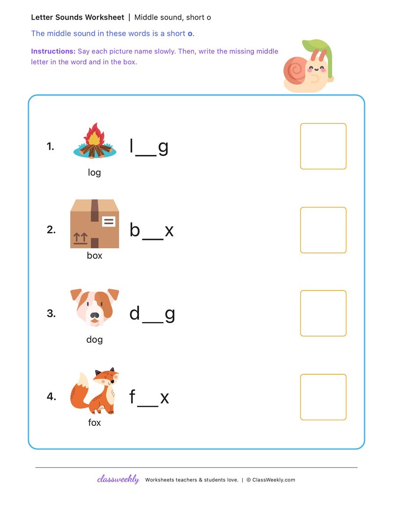 Short o, set 1