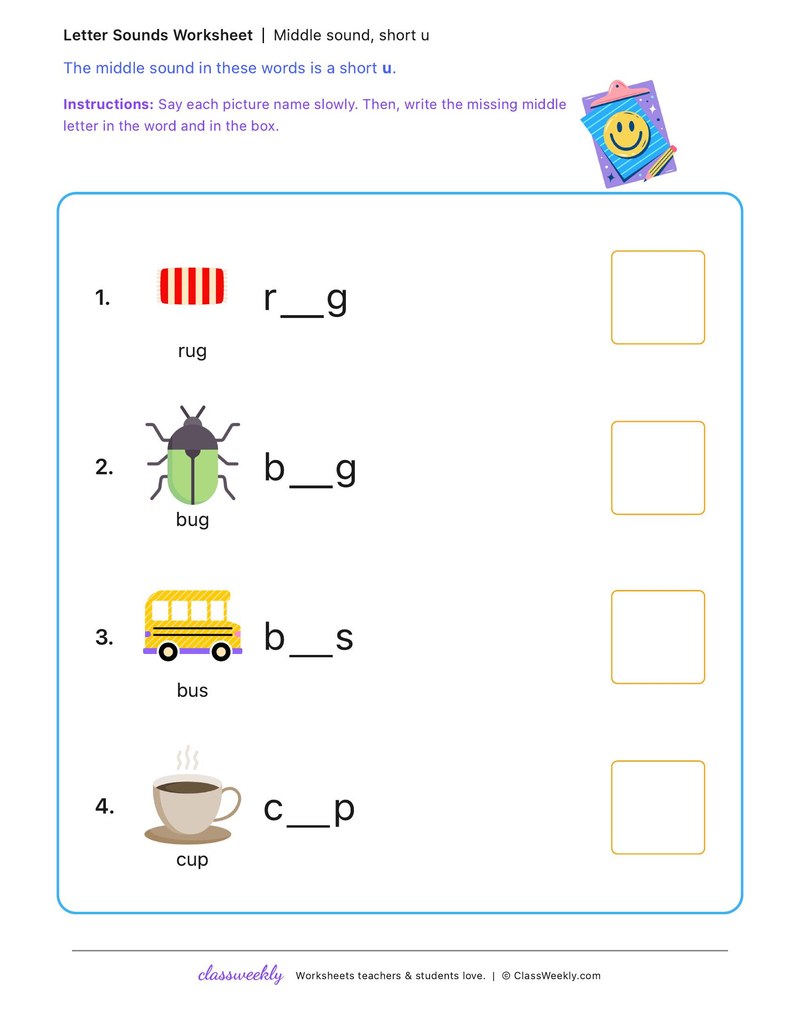 Short u, set 1