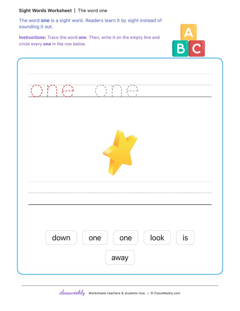 one