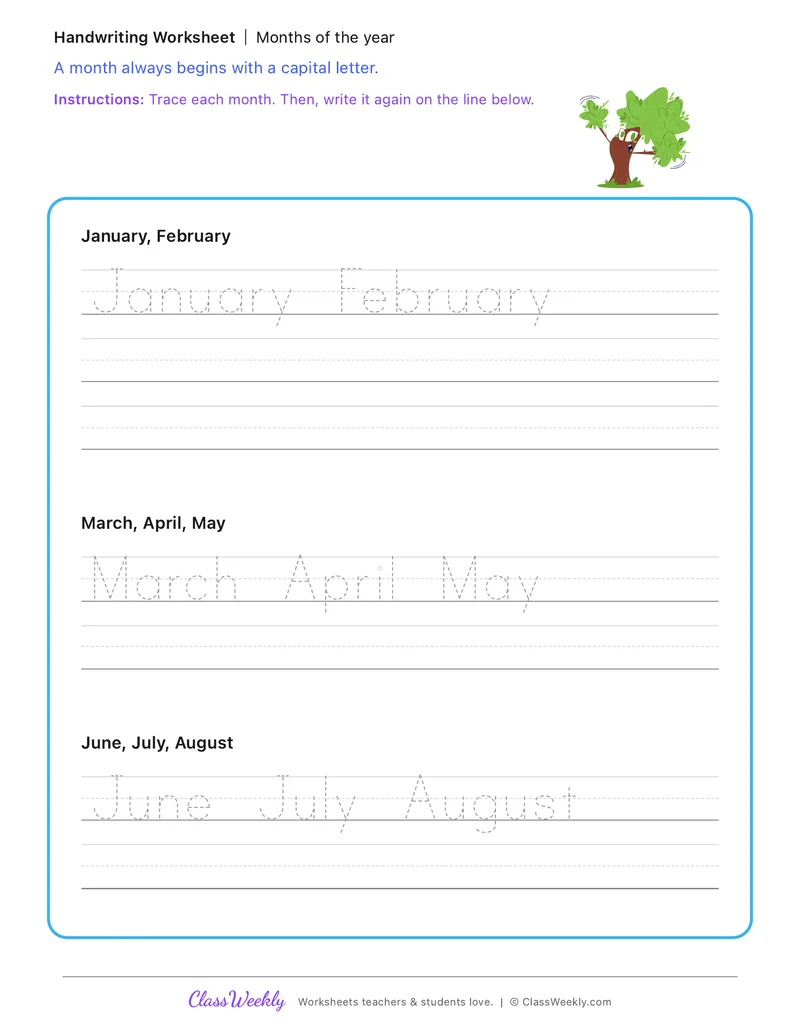 Months of the year