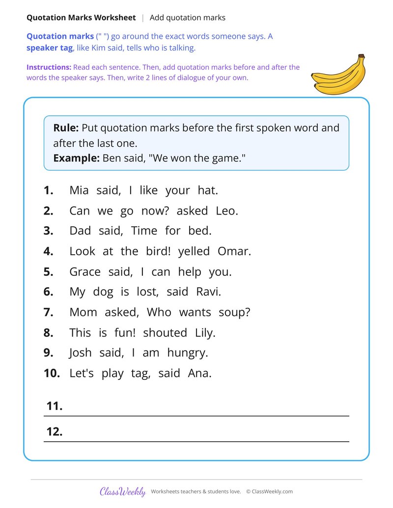 Add Quotation Marks to What Each Speaker Said