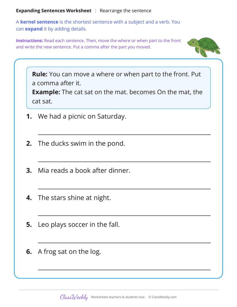Rearrange Words to Make a New Sentence