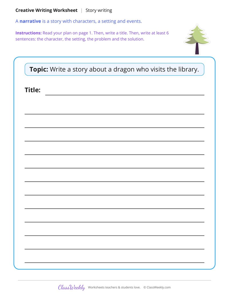 A Dragon at the Library Story Writing - Page 2