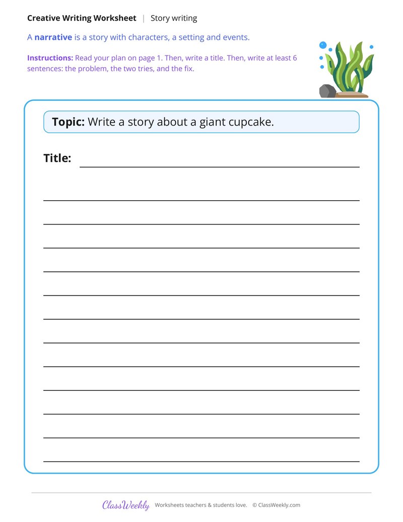 The Giant Cupcake Story Writing - Page 2