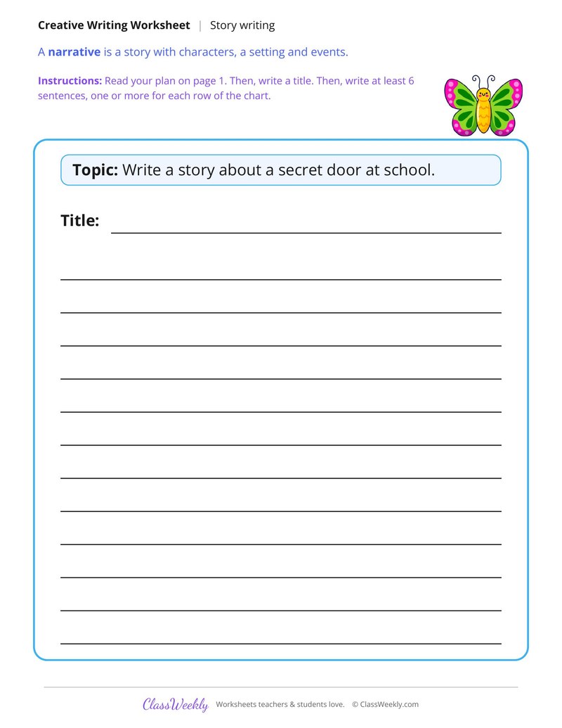 The Secret Door at School Story Writing - Page 2