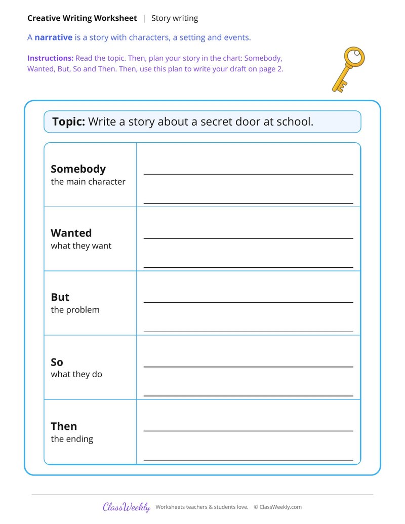 The Secret Door at School Story Writing - Page 1