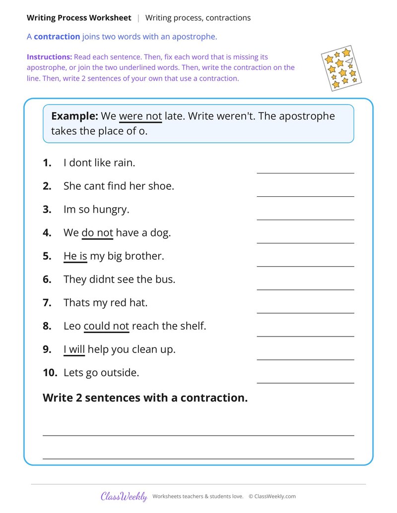 Edit Sentences for Contractions and Apostrophes